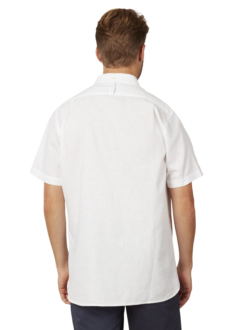 Short Sleeve Classic Linen Shirt - White
