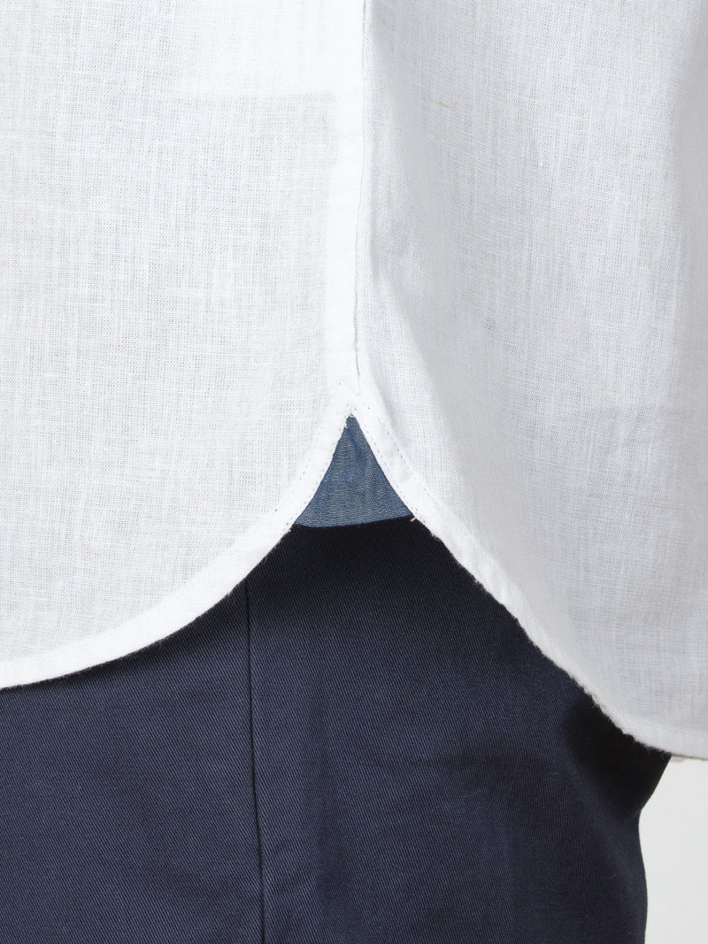 Short Sleeve Classic Linen Shirt - White
