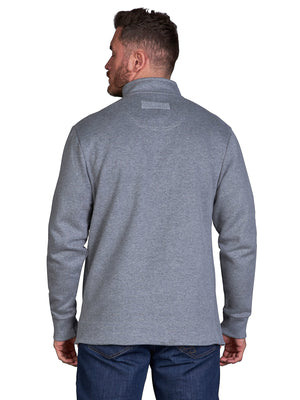 Classic Button Up Sweat - Grey Marl