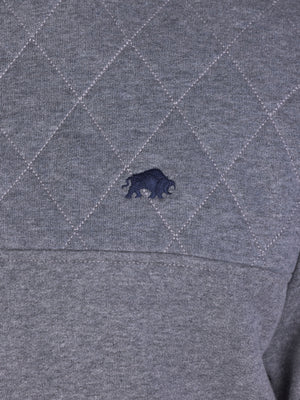 Classic Button Up Sweat - Grey Marl