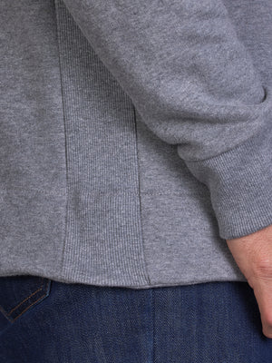 Classic Button Up Sweat - Grey Marl