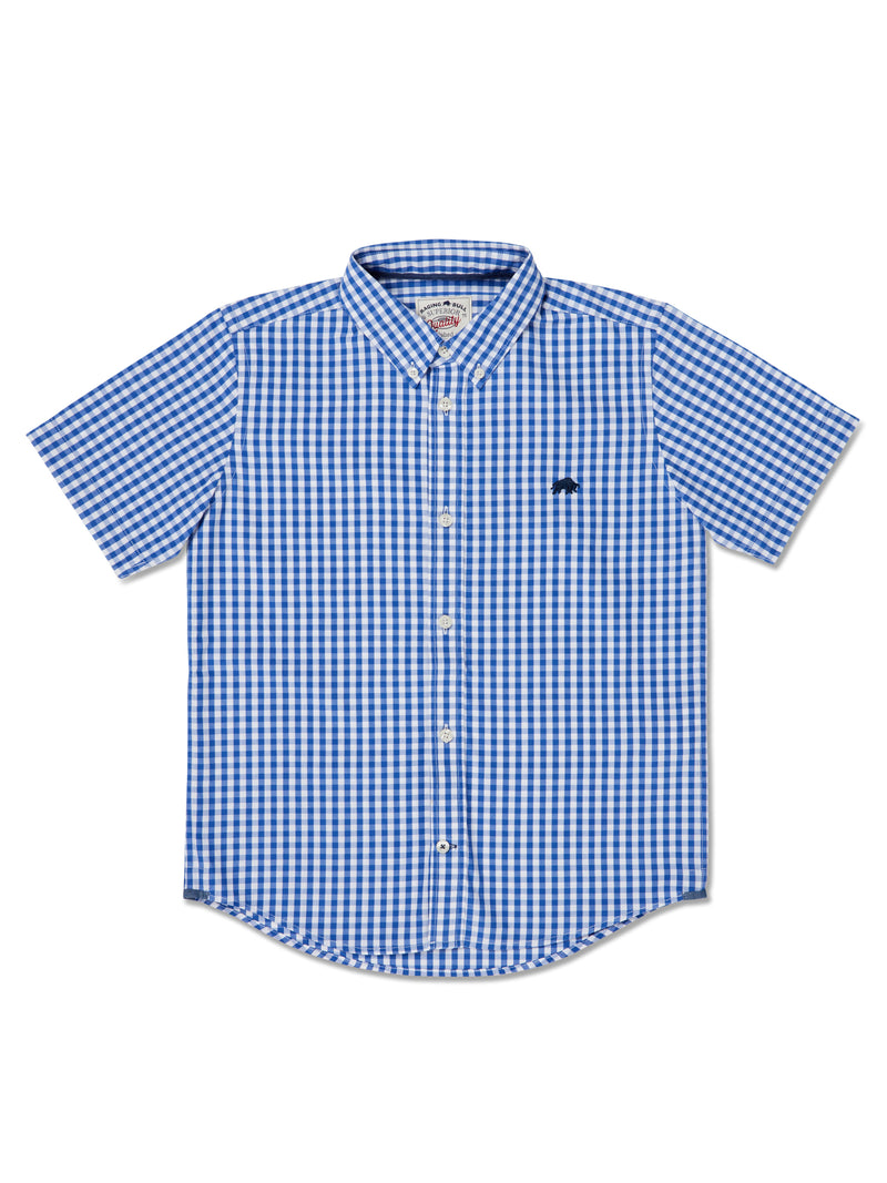 Signature Short Sleeve Gingham Shirt - Navy