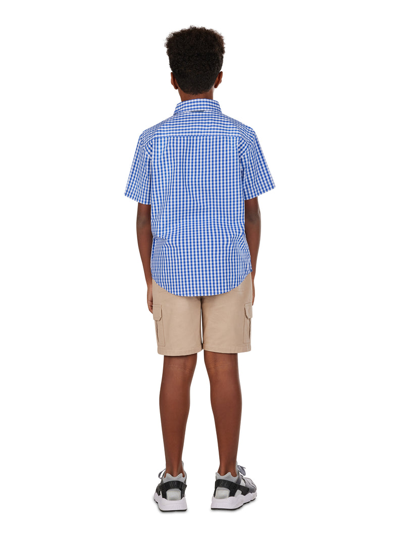 Signature Short Sleeve Gingham Shirt - Navy