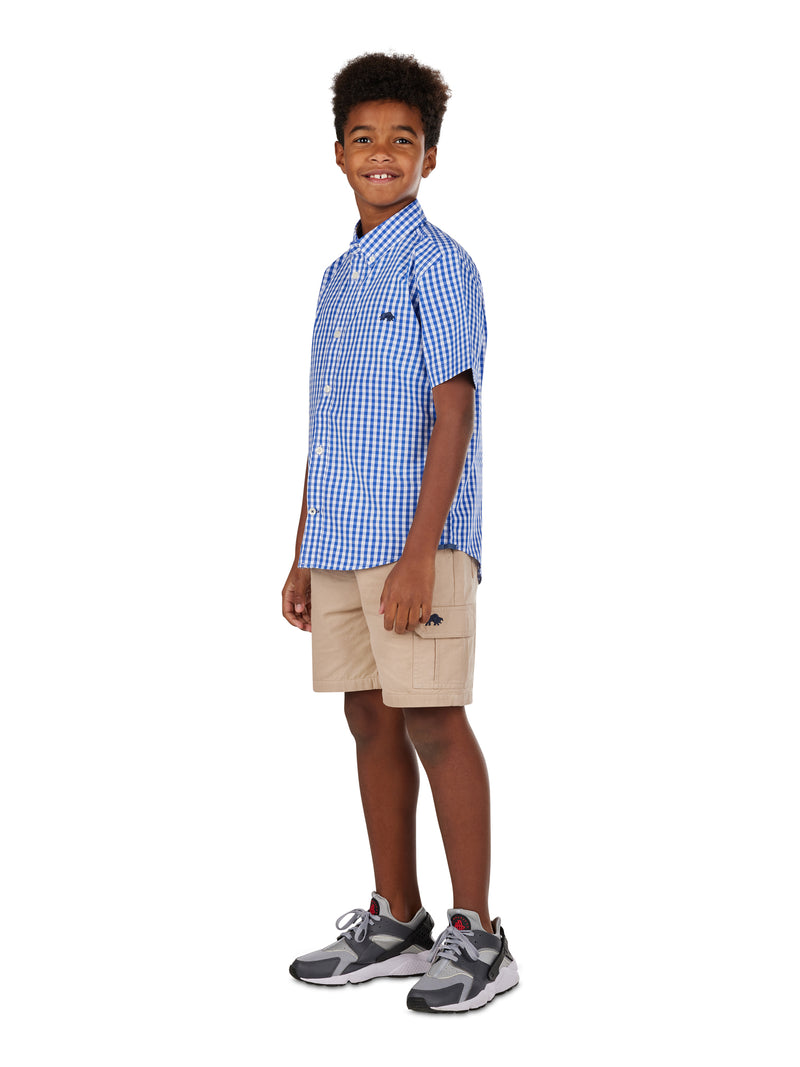 Signature Short Sleeve Gingham Shirt - Navy