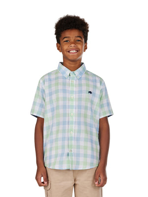 Short Sleeve Multi Check Shirt - Mint