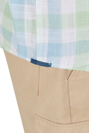 Short Sleeve Multi Check Shirt - Mint