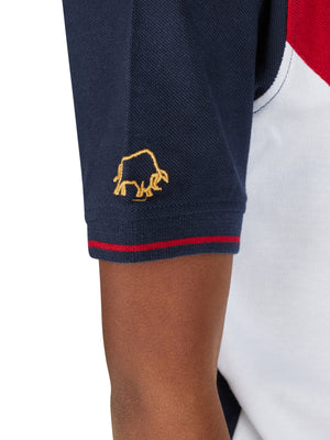 Diagonal Stripe Polo - Navy
