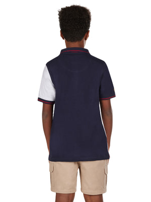 Diagonal Stripe Polo - Navy
