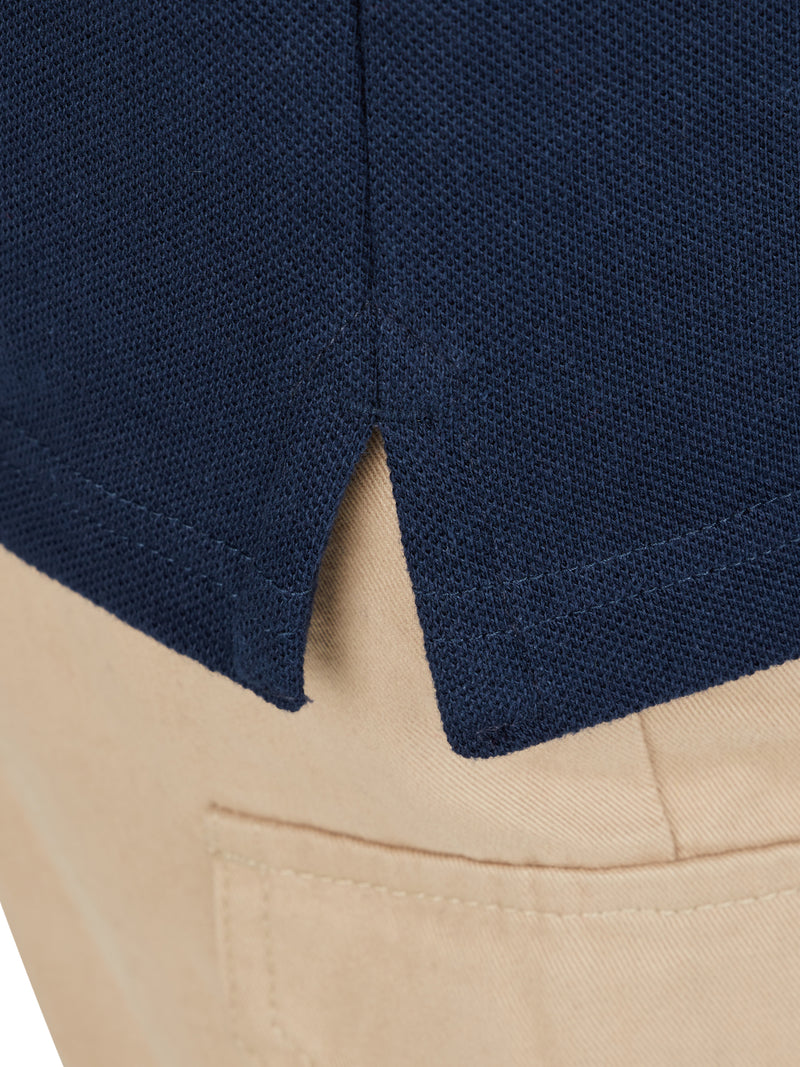 Contrast Chest Stripe Polo - Cobalt Blue