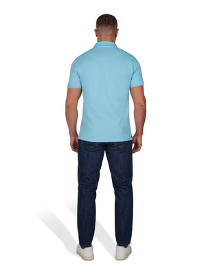 MNDF Classic Organic Polo - Sky Blue