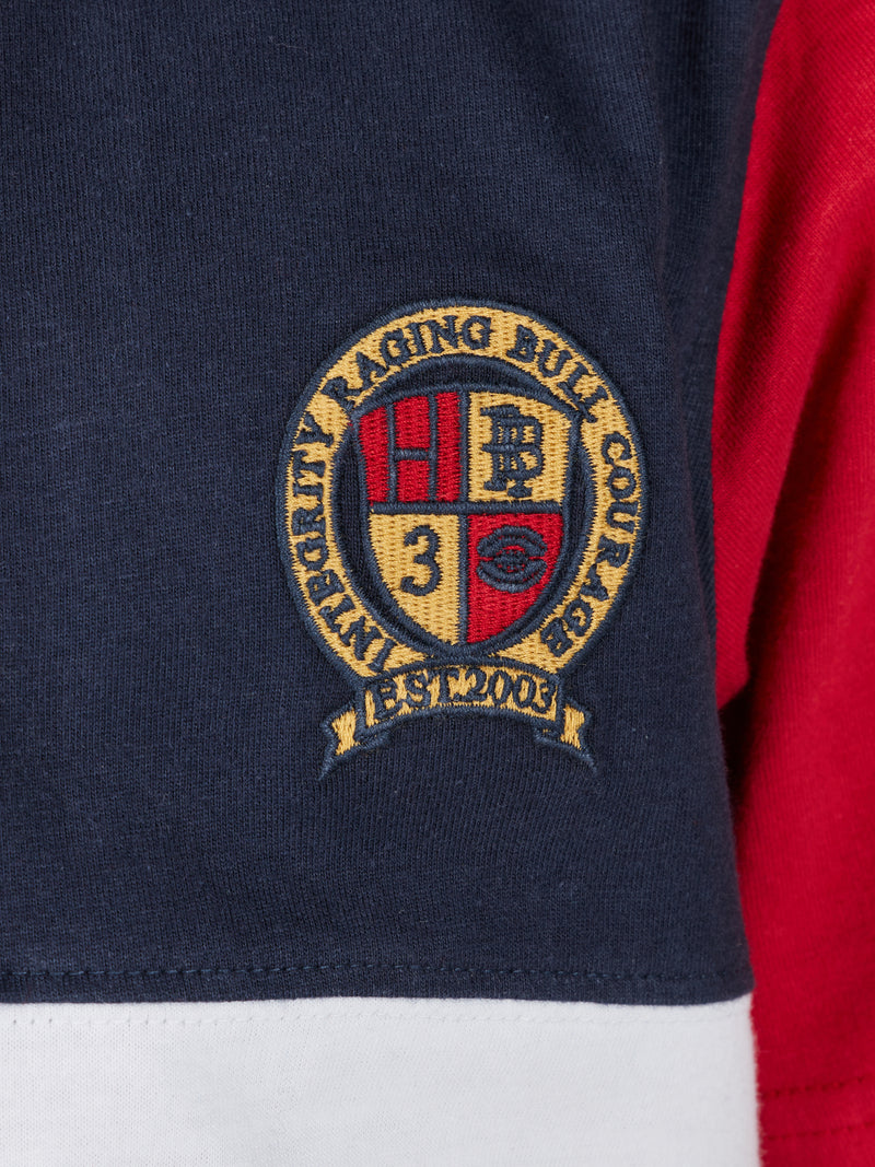 Short Sleeve Harlequin Embroidered Rugby - Red