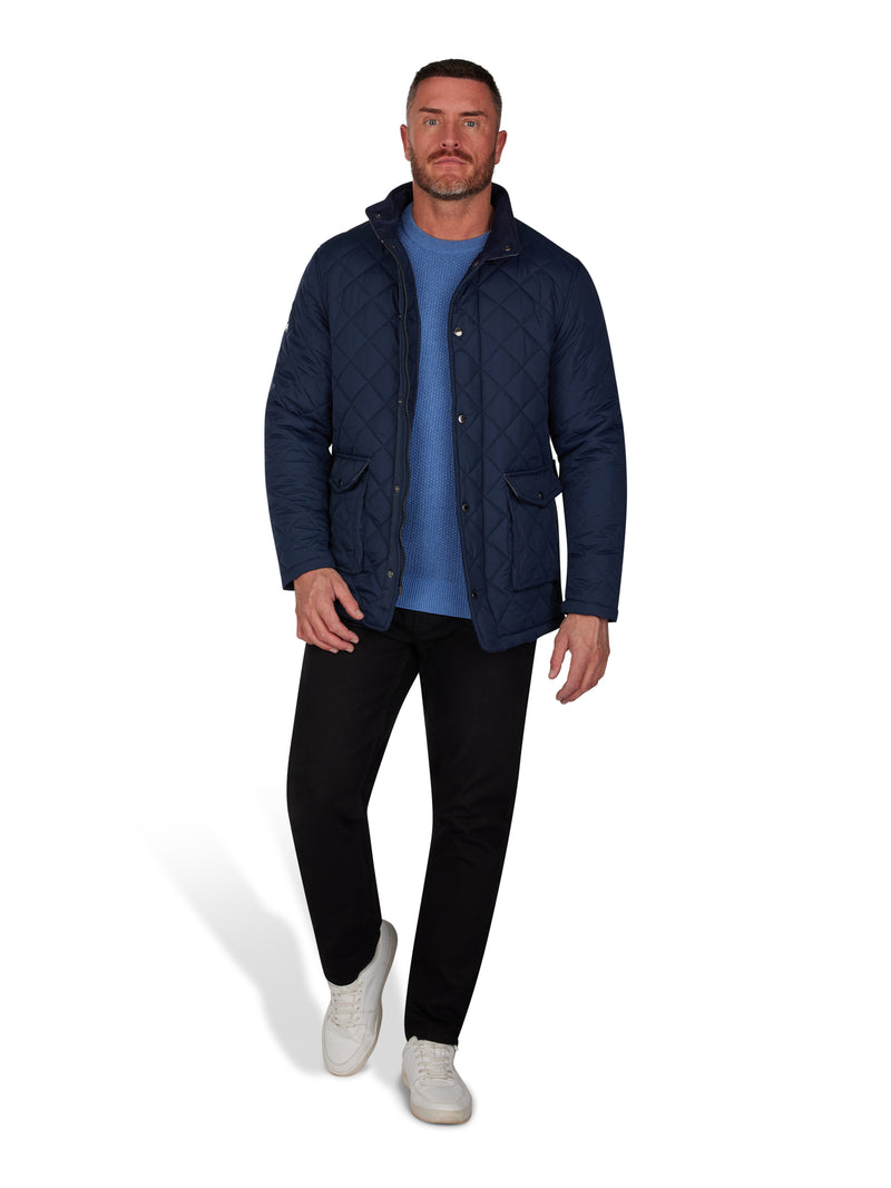 Classic Quilted Field Jacket - Navy