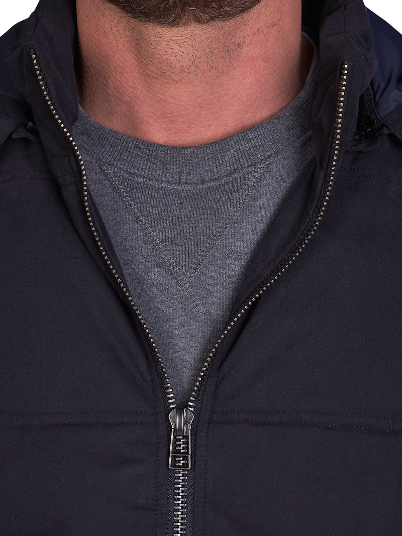 Hooded Puffer Jacket - Black