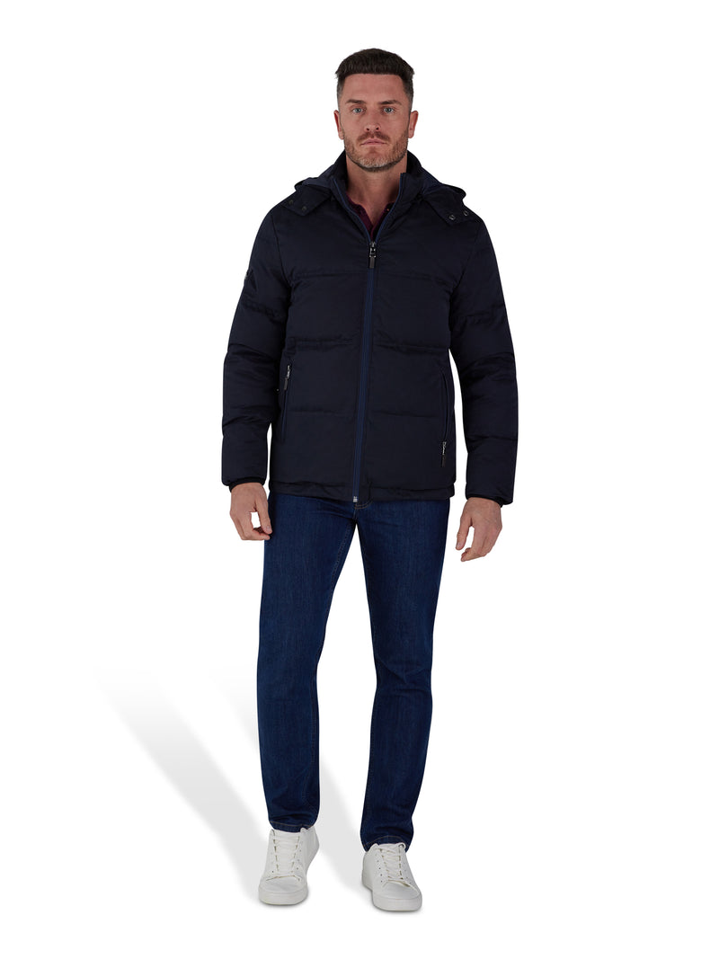 Hooded Puffer Jacket - Black