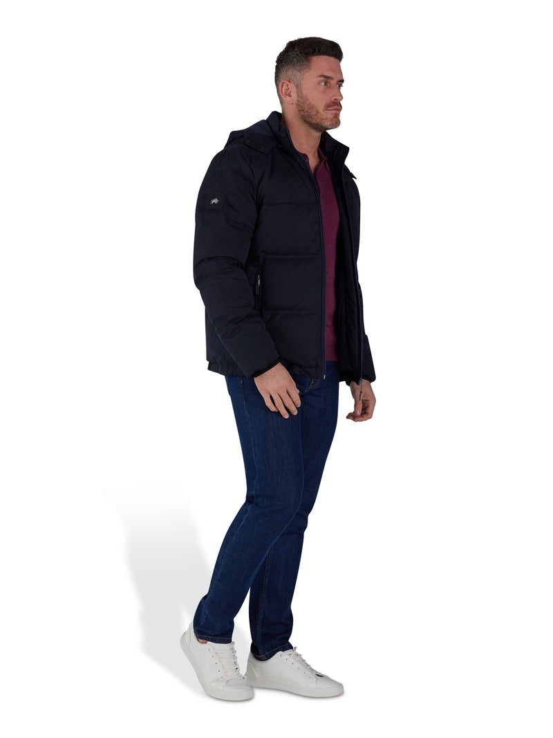 Hooded Puffer Jacket - Black