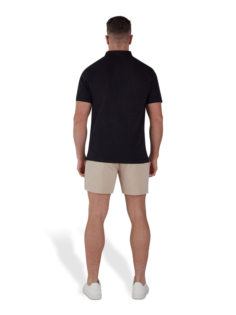 Heritage Crest Pique Polo - Black