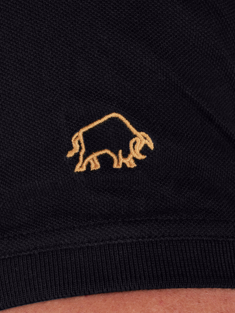 Heritage Crest Pique Polo - Black