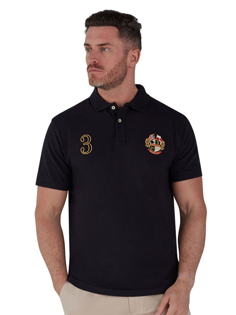 Heritage Crest Pique Polo - Black
