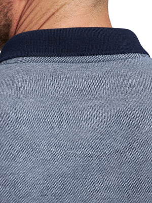 2 Tone Pique Polo - Navy
