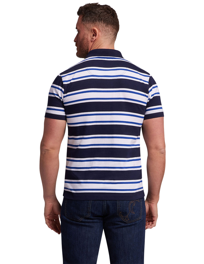 Stripe Polo - Navy