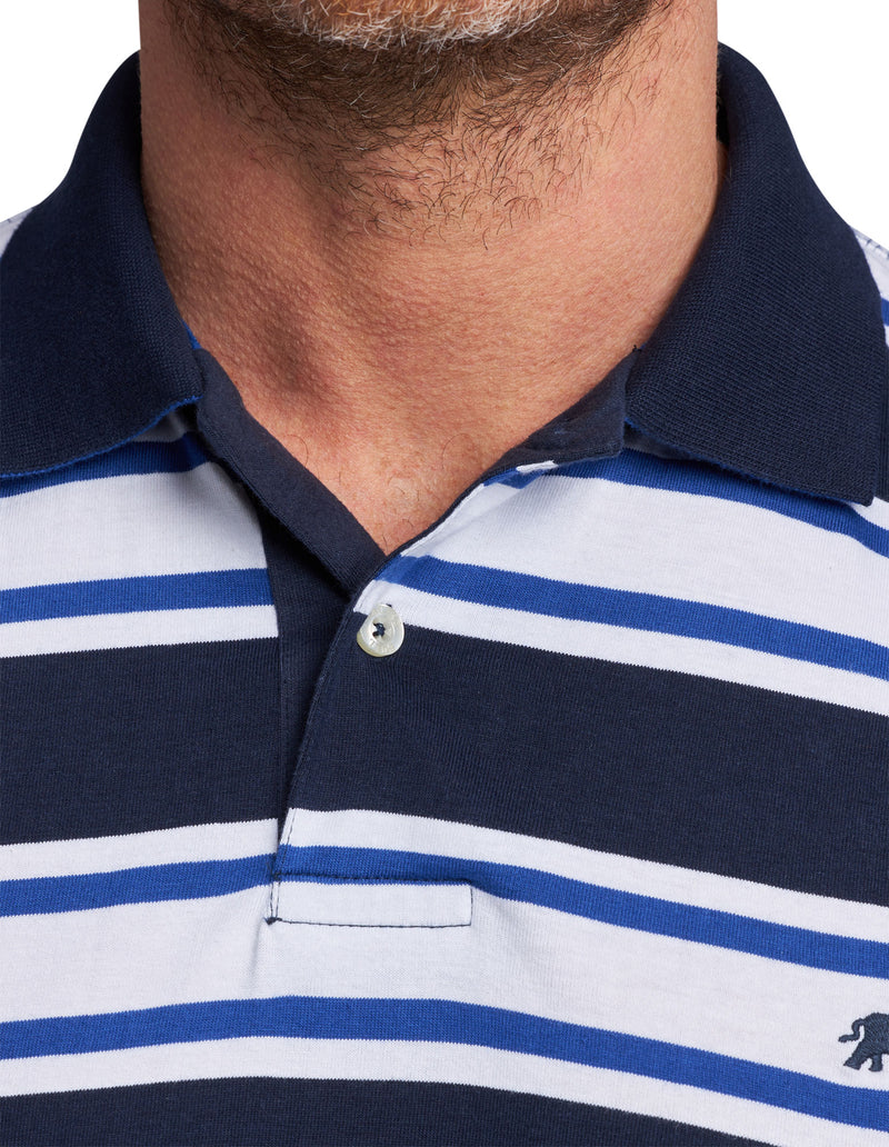 Stripe Polo - Navy