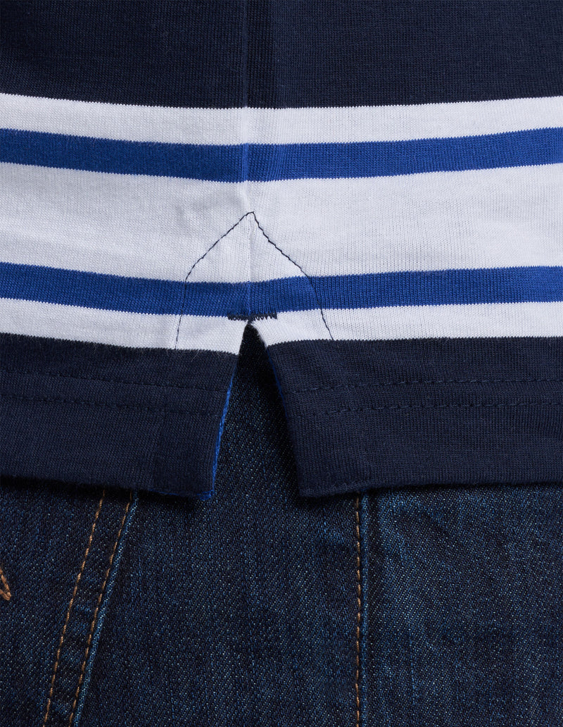 Stripe Polo - Navy