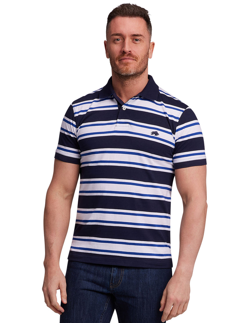 Stripe Polo - Navy