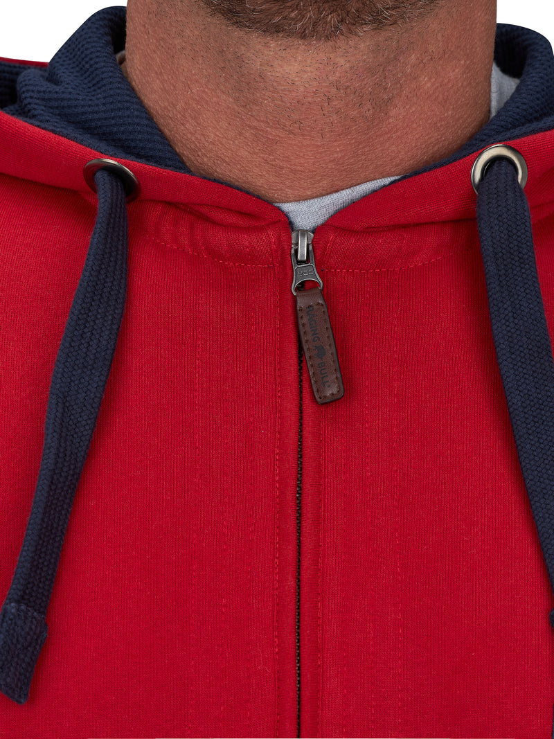 Zip Thru Hoodie - Red