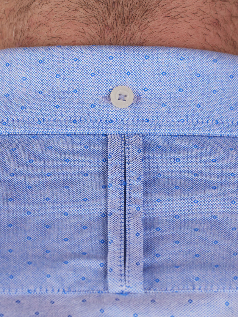 Long Sleeve Geometric Dobby Shirt - Sky Blue