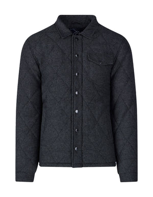 Quilted Herringbone Jacket - Charcoal