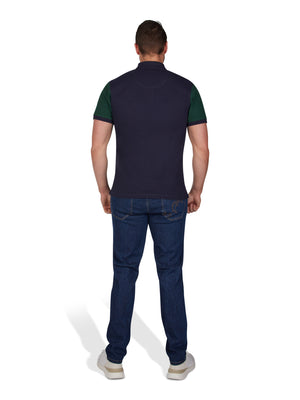Chest Panel Pique Polo - Forest