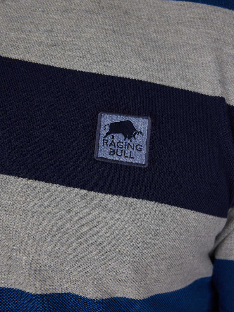 Birdseye Hoop Pique Polo - Cobalt Blue