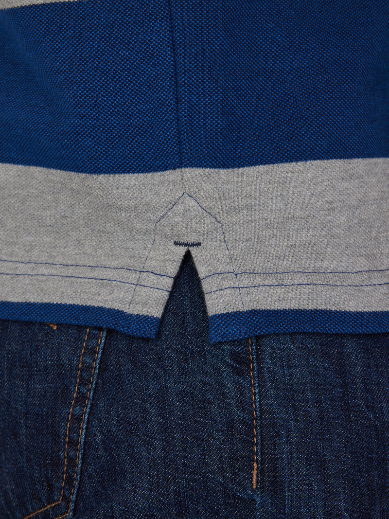 Birdseye Hoop Pique Polo - Cobalt Blue