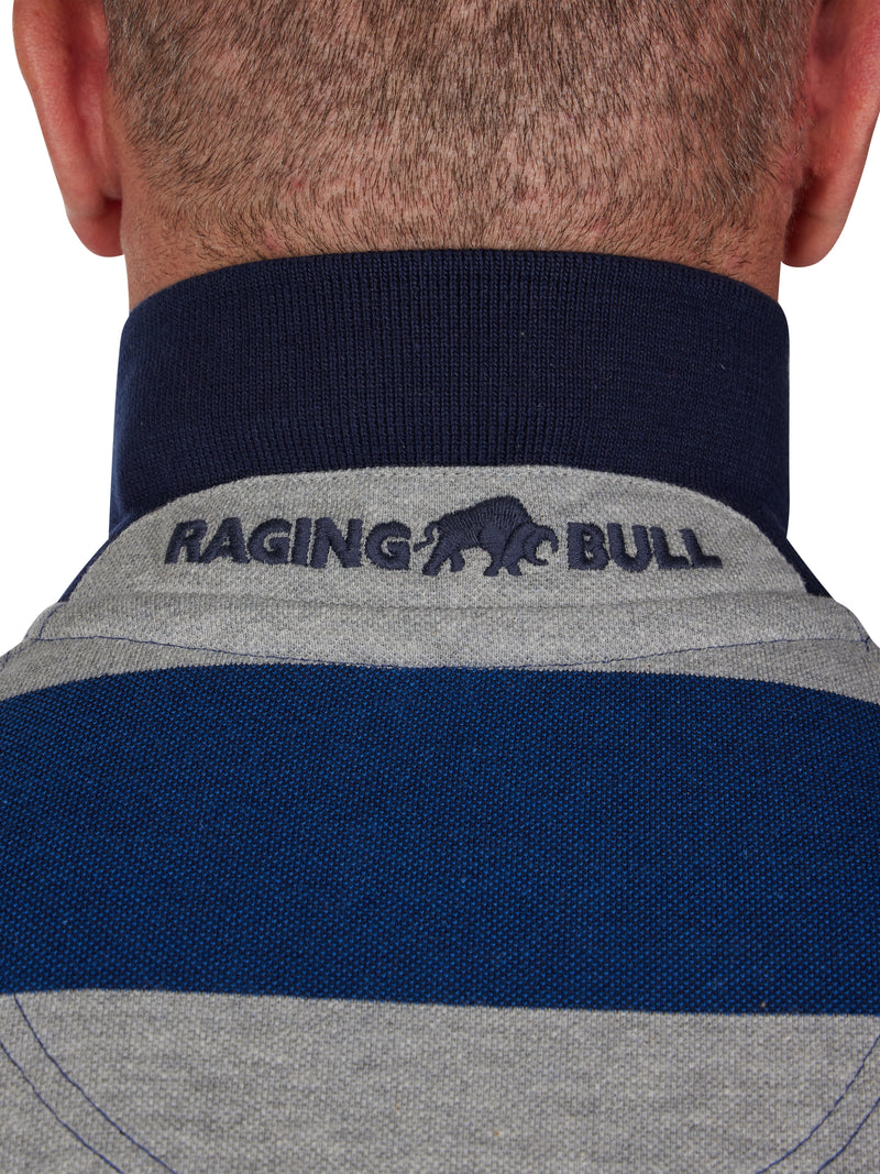 Birdseye Hoop Pique Polo - Cobalt Blue