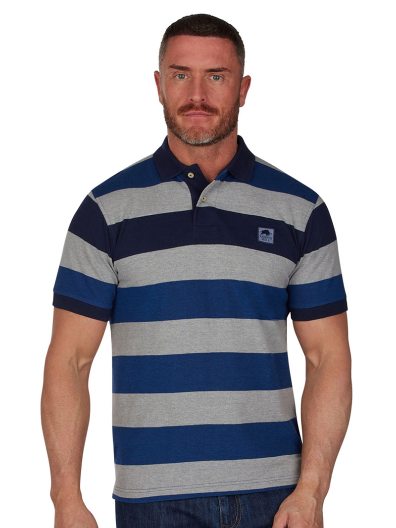 Birdseye Hoop Pique Polo - Cobalt Blue