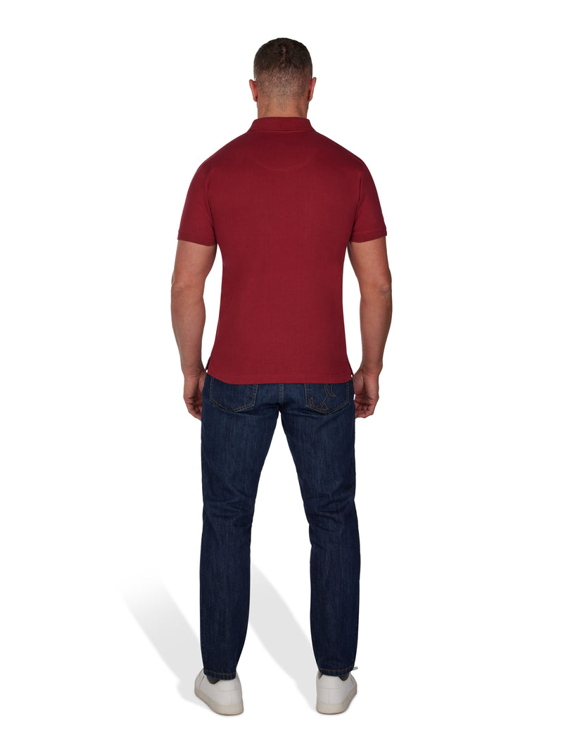 No.3 Jersey Polo - Claret
