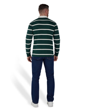 Long Sleeve Fine Stripe Rugby - Forest