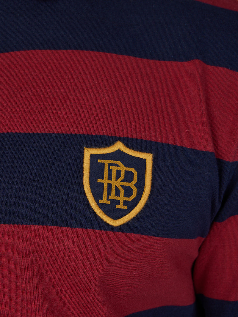 Long Sleeve Hooped RB Rugby - Claret