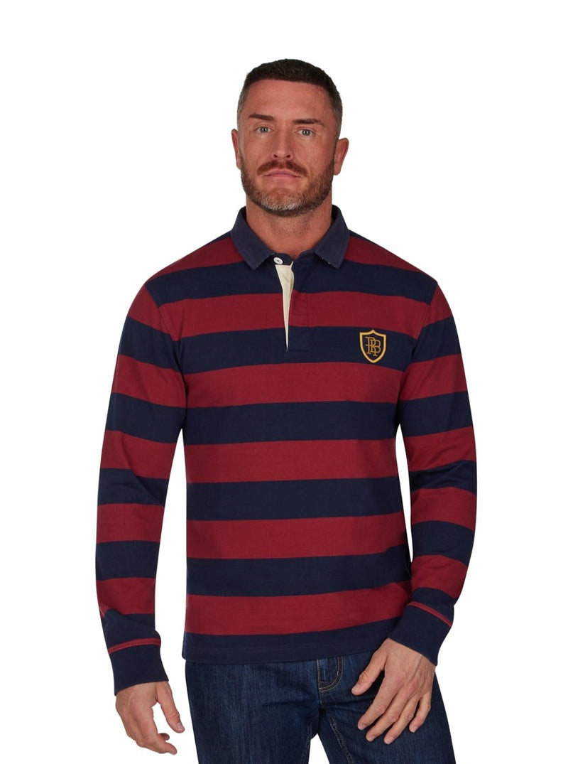 Long Sleeve Hooped RB Rugby - Claret