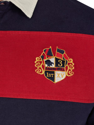 Long Sleeve Chest Panel Rugby - Navy