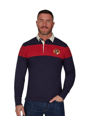 Long Sleeve Chest Panel Rugby - Navy