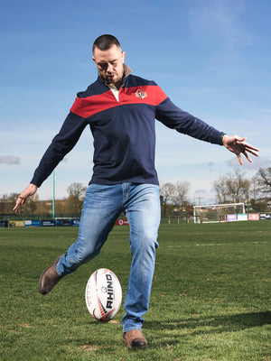 Long Sleeve Chest Panel Rugby - Navy