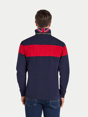 Long Sleeve Chest Panel Rugby - Navy