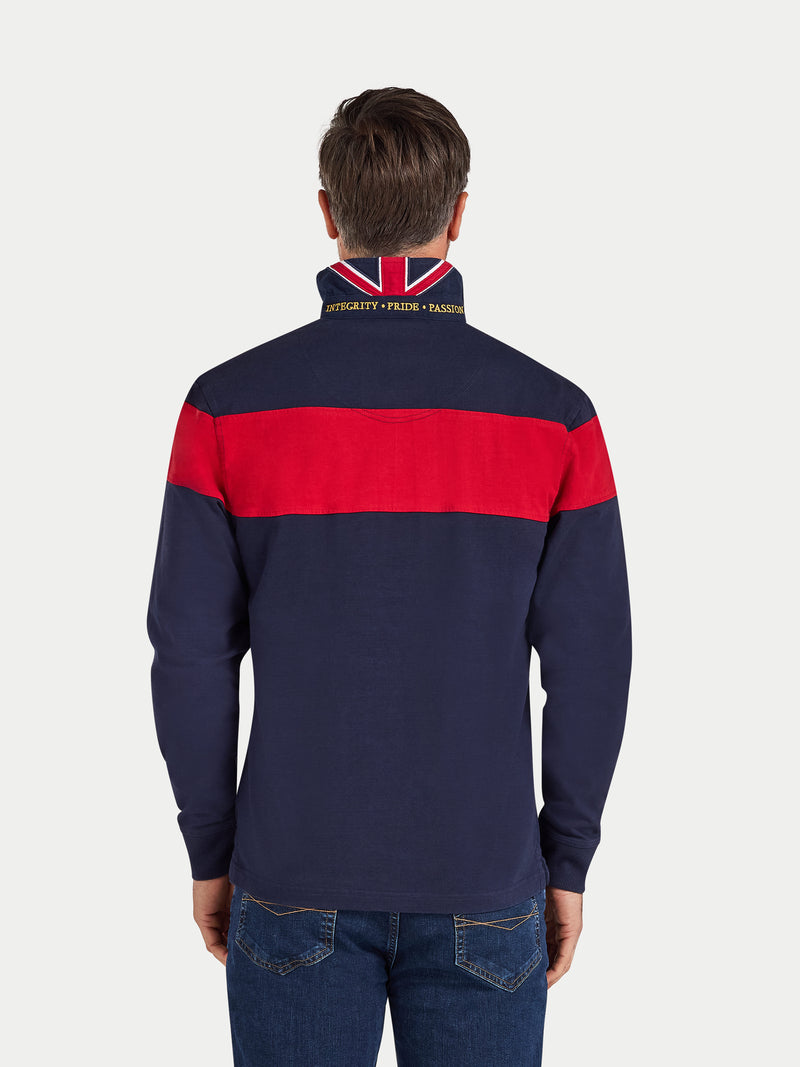 Long Sleeve Chest Panel Rugby - Navy