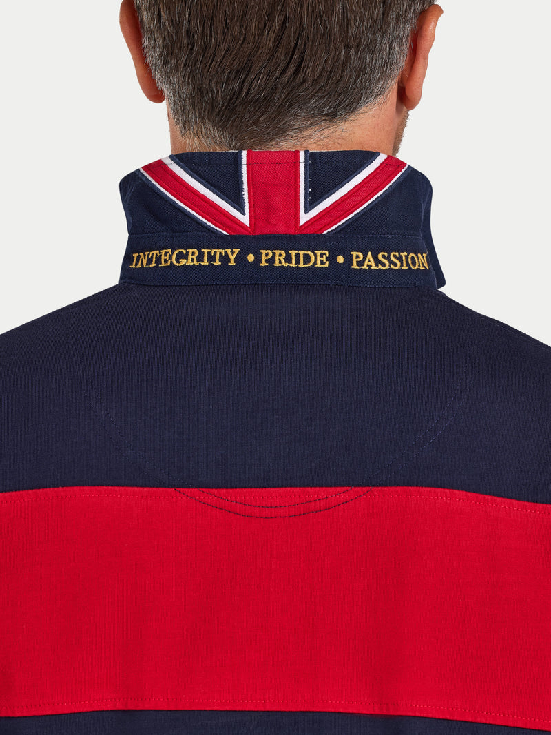 Long Sleeve Chest Panel Rugby - Navy