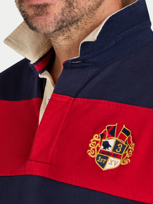Long Sleeve Chest Panel Rugby - Navy