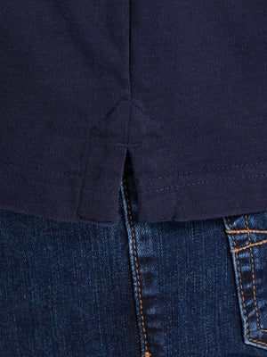 Long Sleeve Chest Panel Rugby - Navy