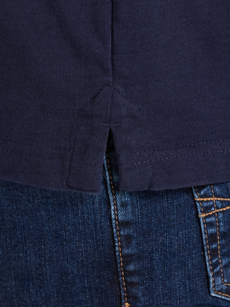 Long Sleeve Chest Panel Rugby - Navy