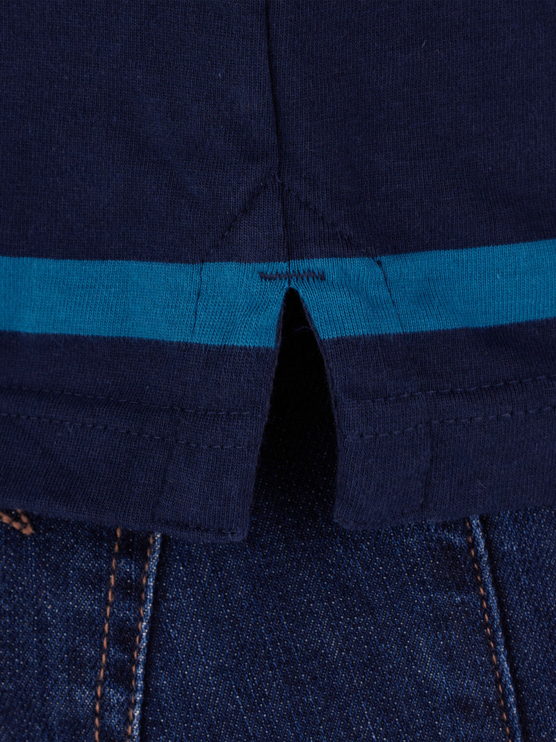 Long Sleeve Fine Stripe Rugby - Navy