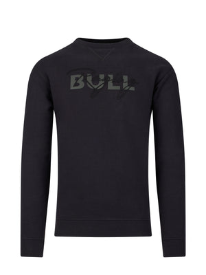 Embroidered Script Crew Neck Sweat - Black